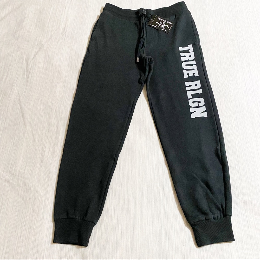 True Religion Large Branded Slim Jogger- Color Coal